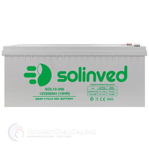 Акумуляторна батарея SOLINVED 200-12 GEL 12V 200 Ah
