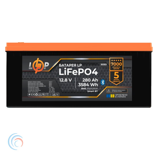 LogicPower LiFePO4 12,8V - 280 Ah (3584Wh) (BMS 200A/100А) пластик Smart BT (30353)