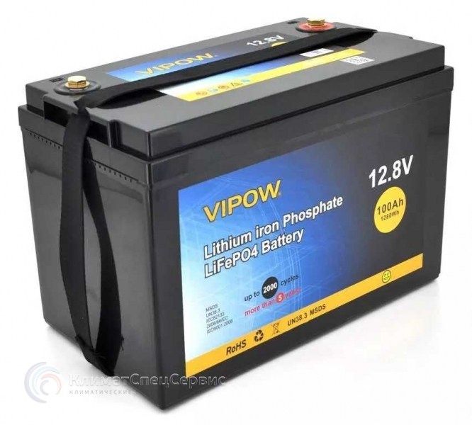 Vipow LiFePO4 12,8V 100Ah со встроенной ВМS платой 80A