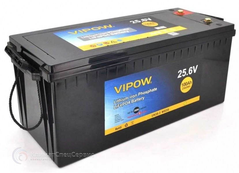 Vipow LiFePO4 25,6V 100Ah со встроенной BMS платой 80А